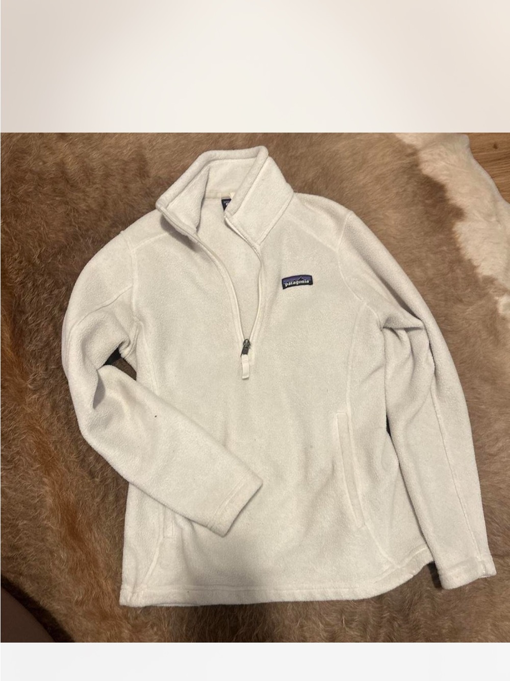 Patagonia Women's White Quarter‑Zip Fleece Pullover